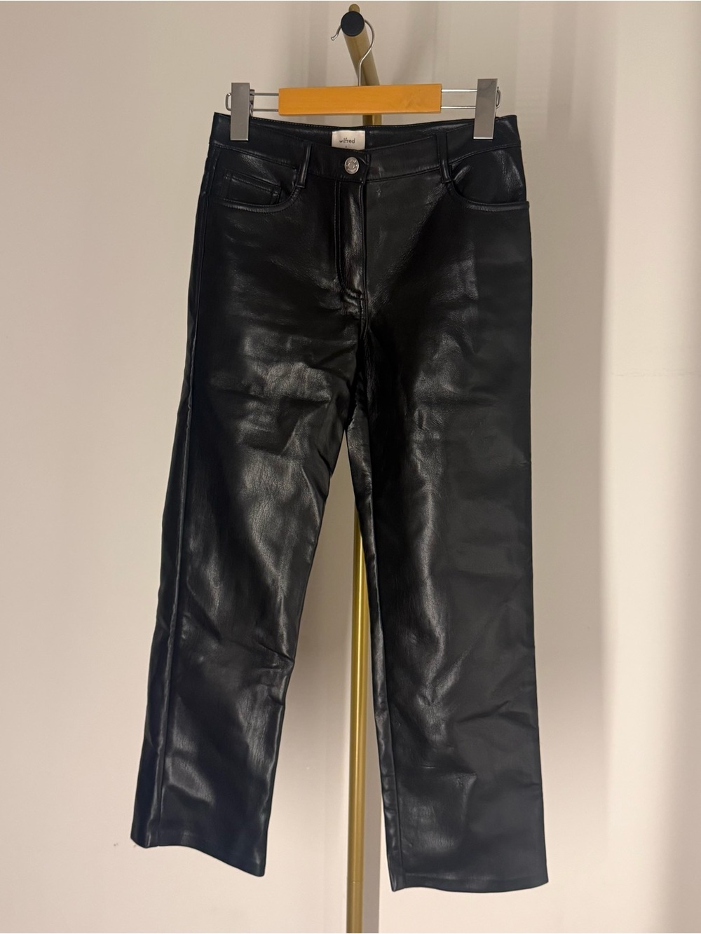 Aritzia Wilfred Melina Faux Leather Pants in Black Size 0